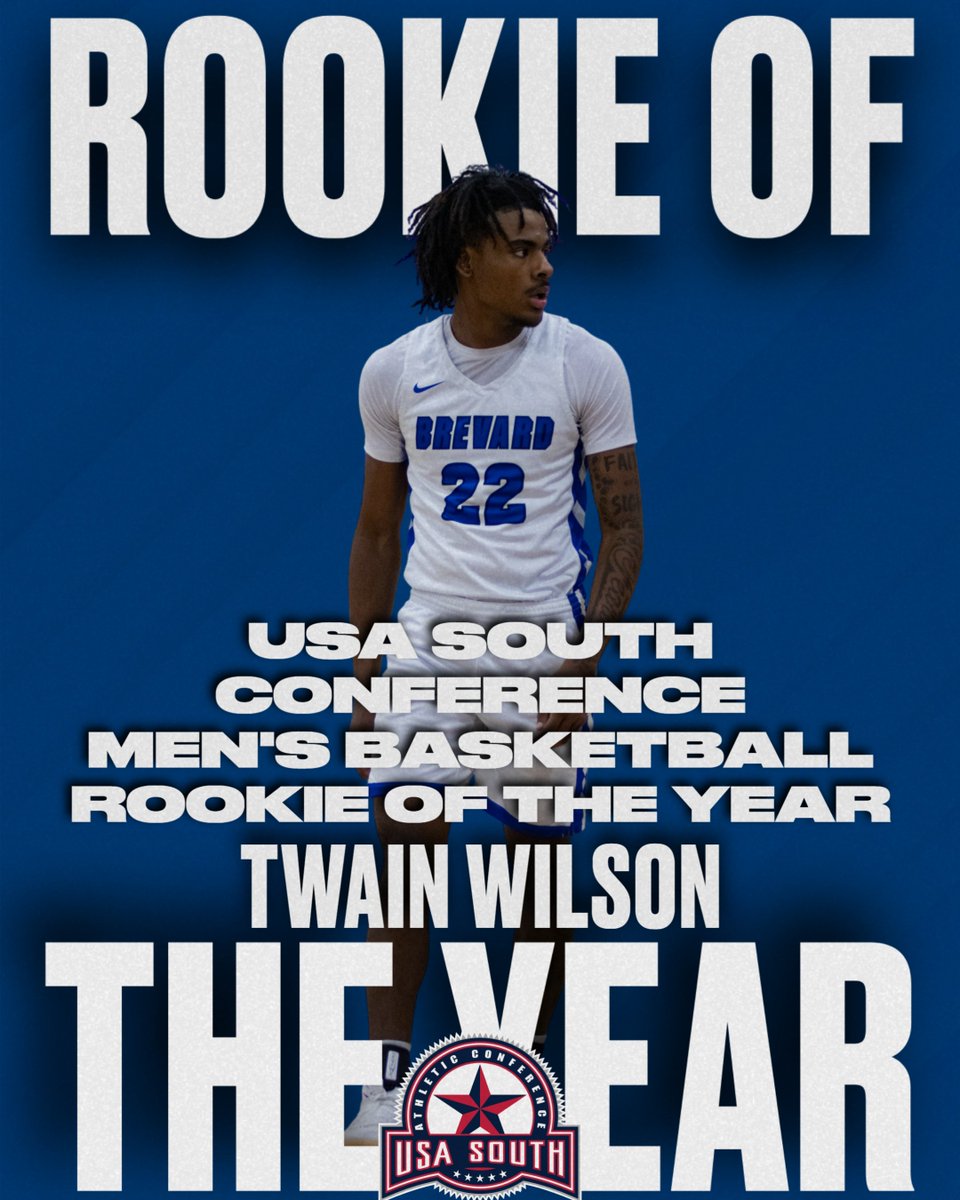 BCTornados's tweet photo. Men's Basketball: ROOKIE OF THE YEAR!!! Congrats to @BrevardCollege freshman guard Twain Wilson for earning USA South Conference Men's Basketball Rookie of the Year honors, a first for BC MBB! #NadoNation #d3hoops #d3mbb #RookieOfTheYear https://t.co/I7eCZ1jsCt