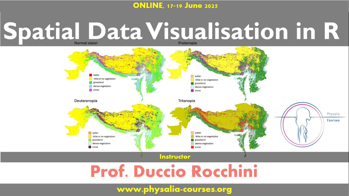 Physalia-courses@ONLINE (@physacourses) on Twitter photo This online training with <a href="/ducciorocchini/">Duccio Rocchini</a> will provide hands-on experience for spatial analysis with R, focusing on ecological applications and accessibility in scientific visualisation.
physalia-courses.org/courses-worksh… This online training with <a href="/ducciorocchini/">Duccio Rocchini</a> will provide hands-on experience for spatial analysis with R, focusing on ecological applications and accessibility in scientific visualisation.
physalia-courses.org/courses-worksh…