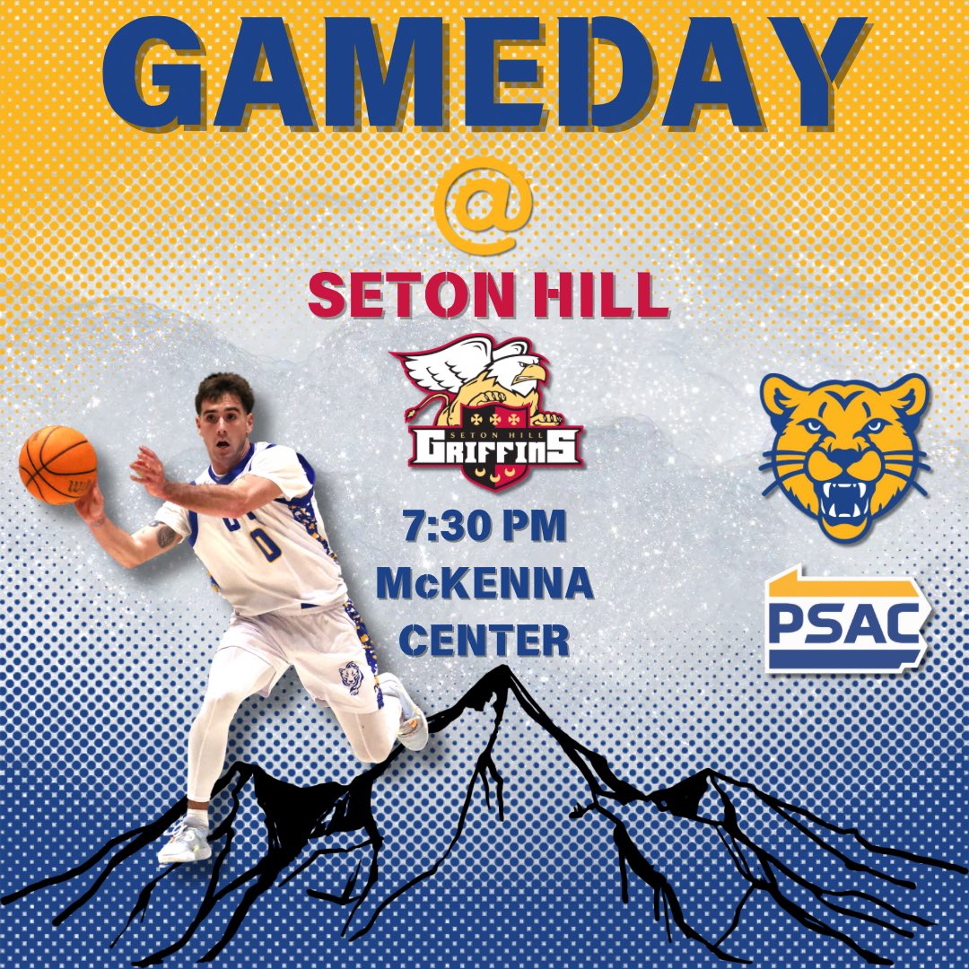 upj_mbb's tweet image. IT'S GAMEDAY!! Sean Dillon makes a return to his former college as the Cats face the Griffins of Seton Hill on the road for the last regular season game. Game starts at 7:30 PM. GO CATS!!🐱🏀