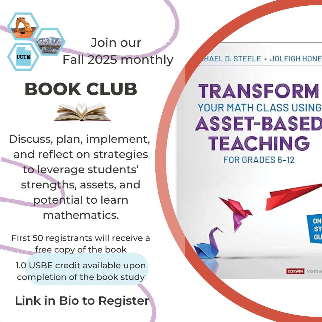 UCTM_math's tweet image. ✨We are so excited to announce our 2025 Book Club!✨

🔗 Link in Bio to Register

#UCTM #AssetBasedTeaching #StrengthsBasedLearning #MathForAll #TeacherPD