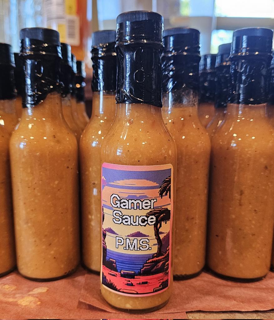 Puffinman420's tweet photo. P.M.S. or Pinapple Mango Sauce is our flagship fire roasted fermented hot sauce! https://t.co/DaCum2gjEb