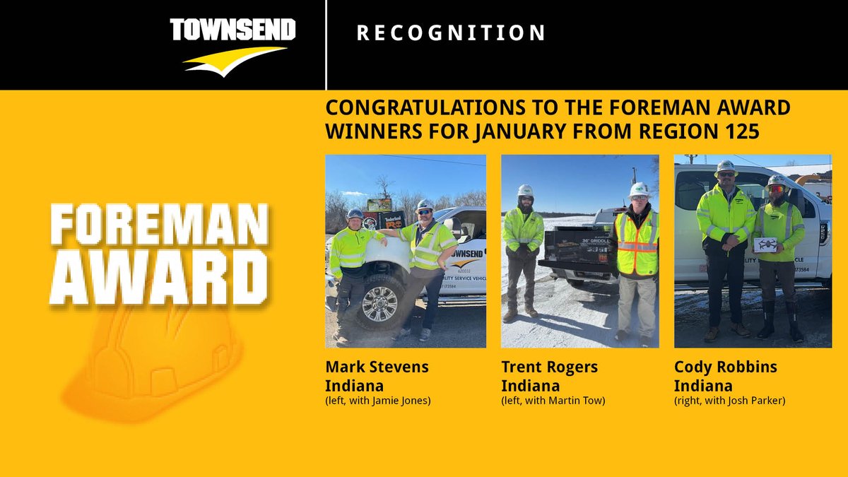 TownsendTreeSvc's tweet image. New year, new Foreman #Safety Award winners for regions 125 &amp;amp; 126. #SafetyFirst #SafetyChampions #AwardWinners #WorkplaceSafety