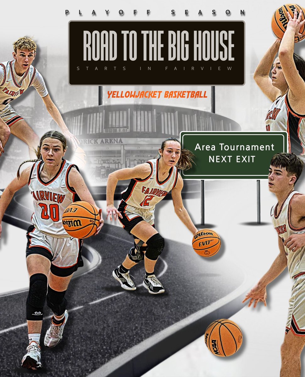 ⚠️𝗥𝗢𝗔𝗗 𝗪𝗢𝗥𝗞 𝗔𝗛𝗘𝗔𝗗⚠️

AREA TOURNAMENT THIS THURSDAY! #jacketbasketball #playoffs 

📍Enid High School 
⏰ 2:30pm 🆚 Wyandotte (boys) 
⏰ 6:00pm 🆚 Pawhuska (girls) 
📺fairviewyellowjackets.tv