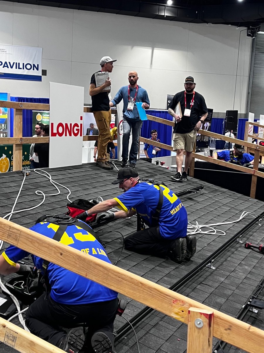 The Solar Games here at #iesna25 are still going strong! Here is Jeff of <a href="/RollsBattery/">Rolls Battery</a> interviewing the Round 2 Champs, Michigan Solar Solutions! Congrats, guys! We are super proud to be a sponsor of this excellent showcase of #solarPV competition.

See <a href="/NABCEP/">NABCEP</a> --&gt; Booth #3341