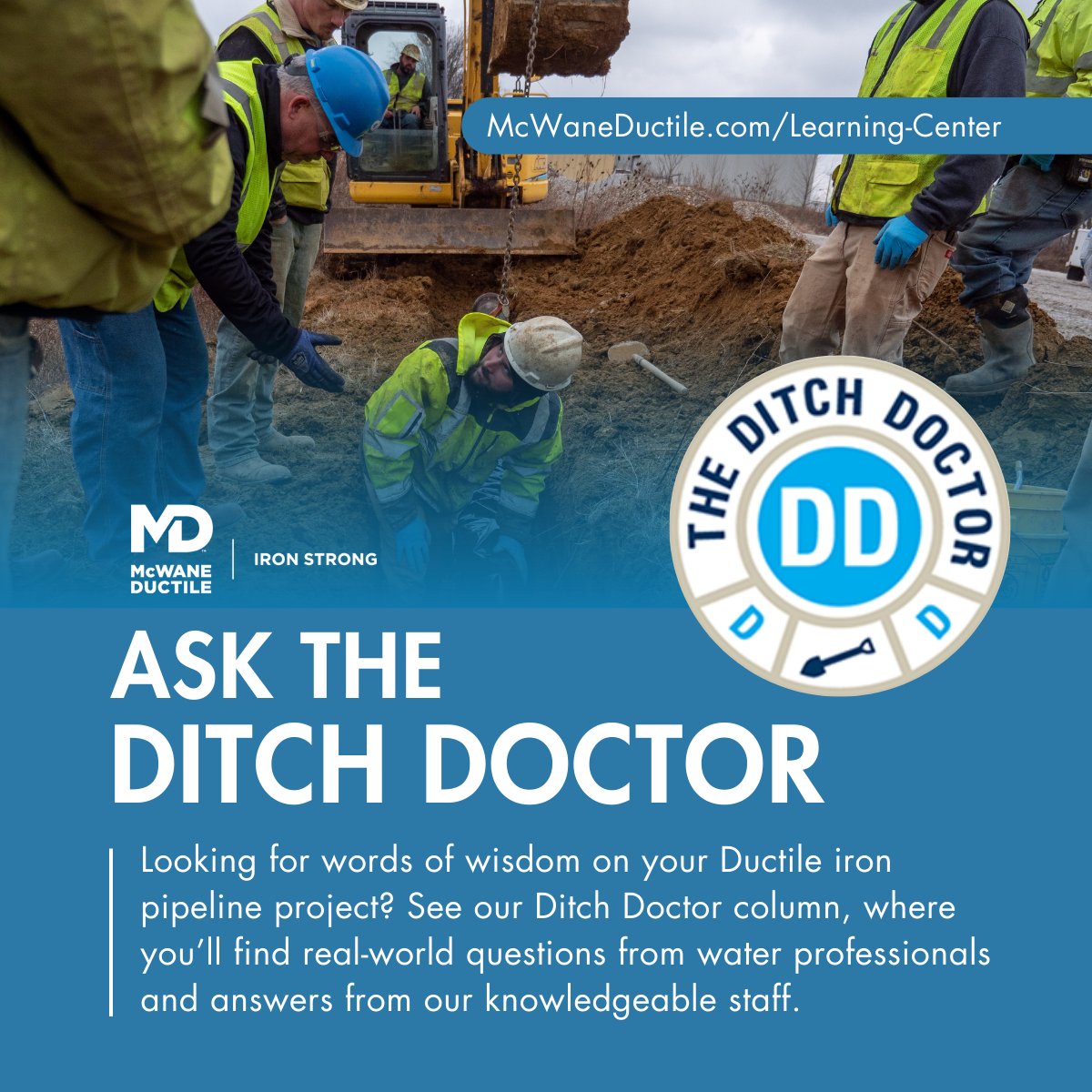 Have a question for the Ditch Doctor? Visit our popular column with numerous questions from water professionals seeking answers to real-world water projects. mcwaneductile.co/3PBq6pH
#DitchDoctor #YouAskWeAnswer #DIPipeTips