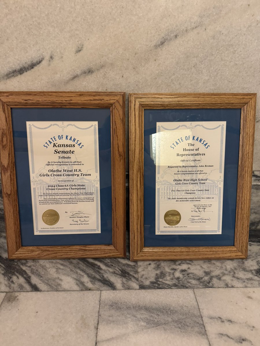The girls were recognized by Representative John Resman and Senator Doug Shane for their 5x 6A State Championship at the State Capitol today! Always fun to celebrate this crew!! 💙