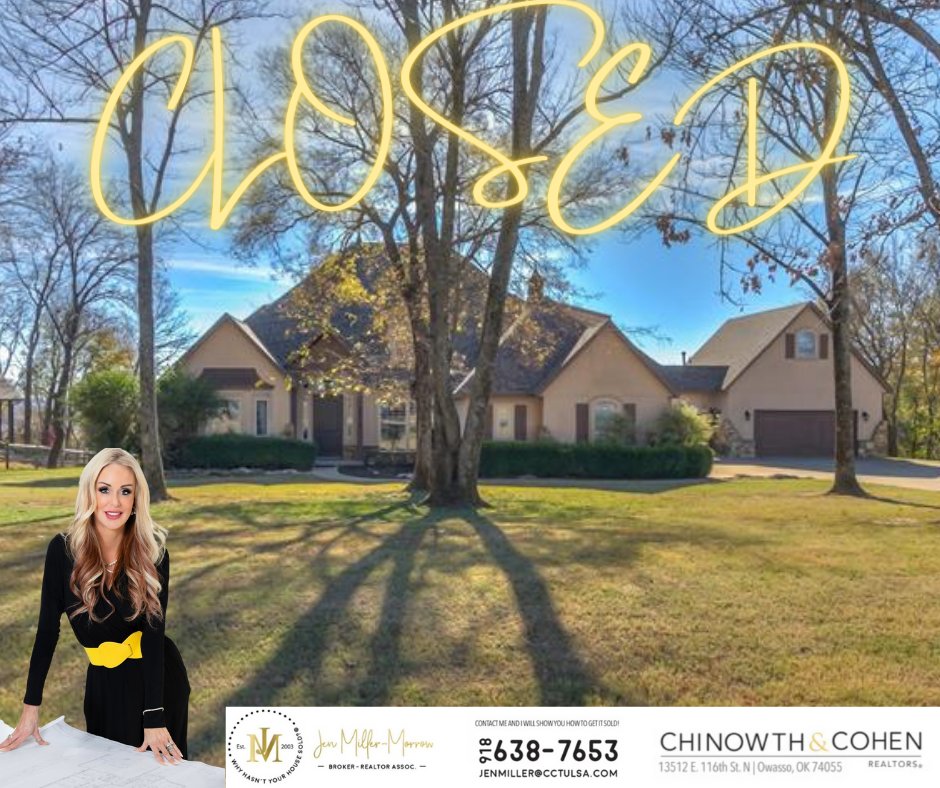 JenMillerMorrow's tweet photo. CLOSED!

I couldn't be more grateful to be able to help this seller again, It's always such a great feeling when you get to work with repeat clients! Experience matters &amp; this one definitely would not have closed w/o the Chinowth family/brokers help facilitating this transaction! https://t.co/G5ZWp8nRdh