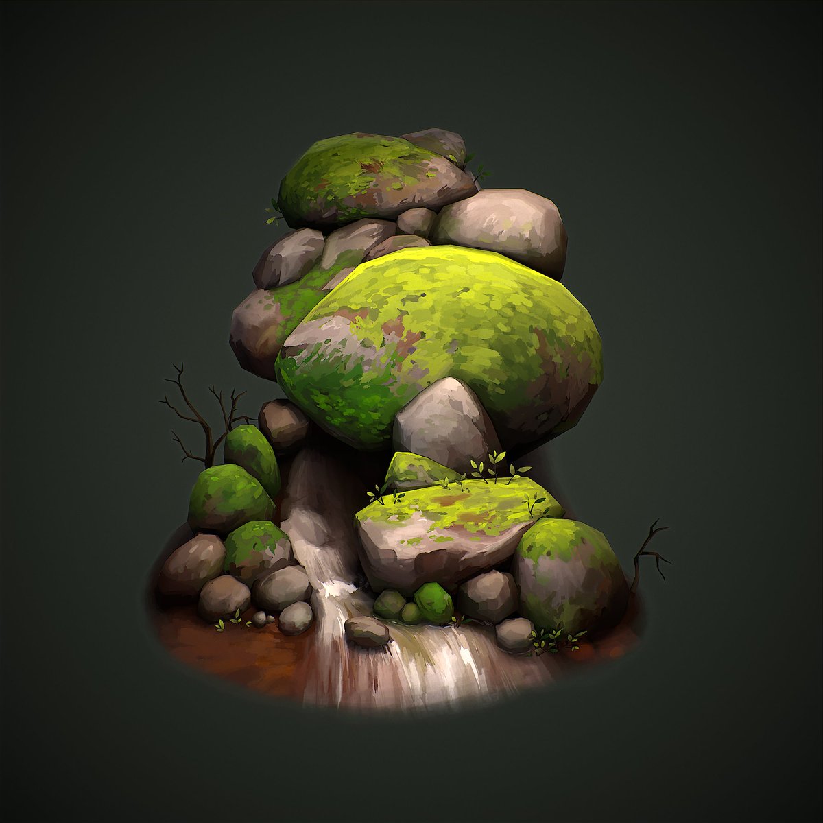 cursed_elf's tweet image. New 3D handpaint study - Rocks and Moss - Original concept by Nick Serpilov

artstation.com/artwork/a01An0…

#artstation #3dart #stylized #handpainted
