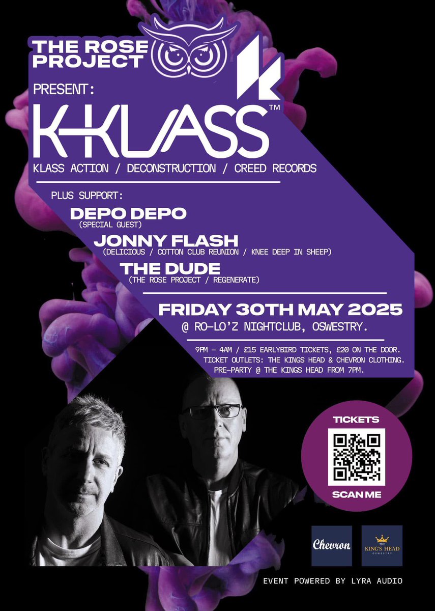 maddieeehoward's tweet image. #Kklass are coming to #oswestry on 30th May 2025!!!🕺
Get ready to shake the dance floor, A night filled with bangin tunes and an old school vibe with the great K Klass, undisputed 90s house legends! 

skiddle.com/e/40663215

#housemusic #event