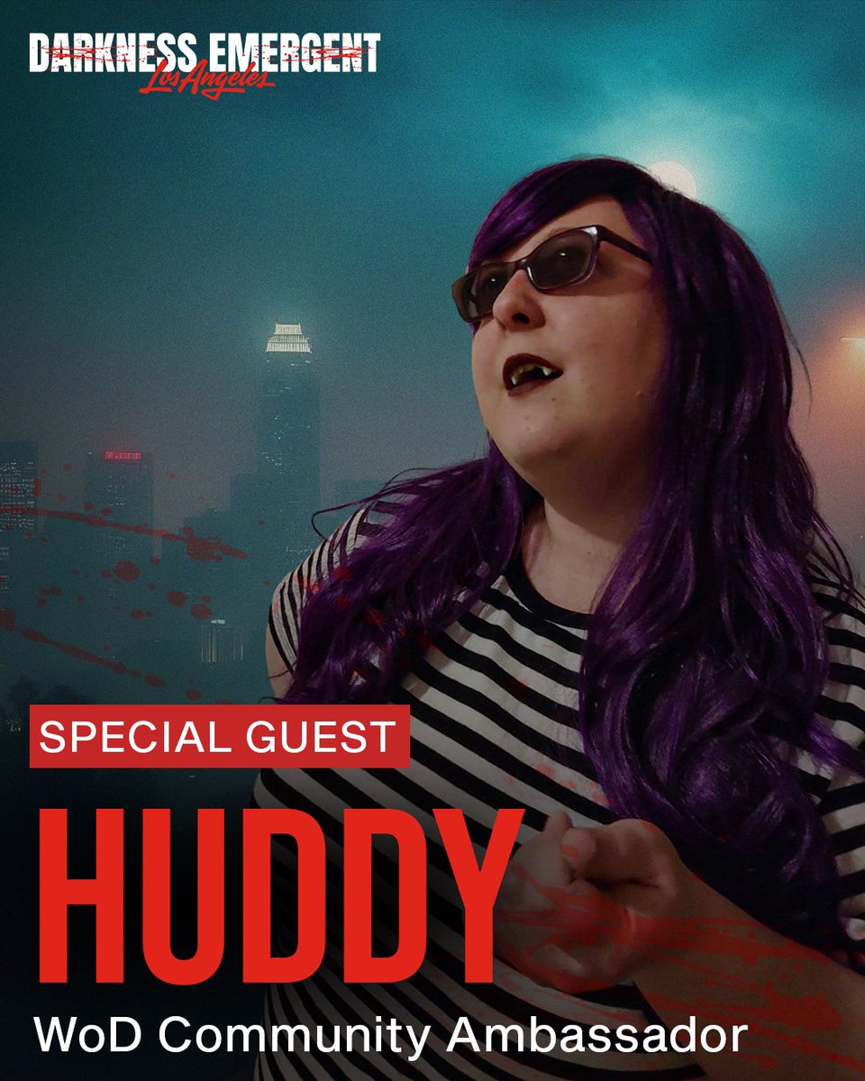 We’re excited to welcome Huddy, WoD Community Ambassador, to #DarknessEmergent in L.A. as a Special Guest and Featured Tabletop Storyteller! Prepare for unforgettable tales and experiences!

darknessemergent.com

#vamily #vampirethemasquerade #bynightstudios #larp #LAByNight