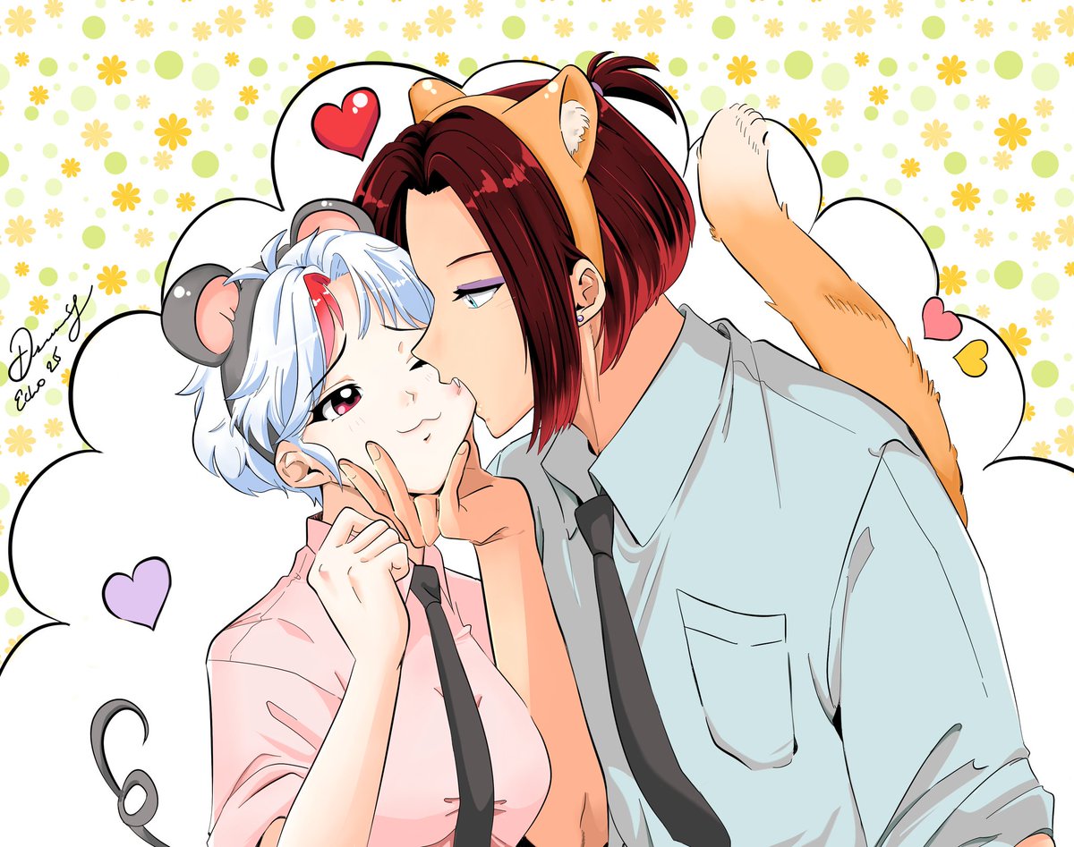 Spring Festivities are in full force and Riku and Towa celebrate at their local school🌼. They just so happened  they play the part of cat and mouse🐱🐭

The mischievous cat plays🧶
•Happy Cat Day🐈•
#猫の日 
#ritowa #riku #towa #yashahime #半妖の夜叉姫 #理とわ #日暮とわ #理玖