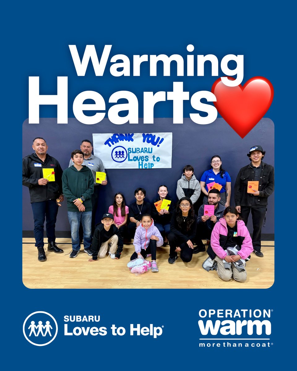 Warm Hearts, Bright Futures! ❤️🧥👟

Grateful to partner with Subaru Kearny Mesa for their Subaru Loves to Help initiative! Thanks to their generosity, 200+ kids received new coats and shoes. Learn more: subaru.com/our-commitment…