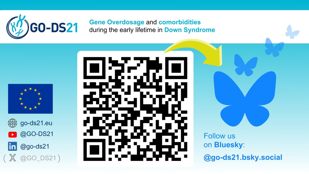 📣 You can now also follow us on Bluesky Social 🙂: 
👉bsky.app/profile/go-ds2…

It's very easy to set up an account, just click on the link above or scan the QR code below - see you there! 
#GeneOverdosage #trisomy21 #DownSyndrome #DS #comorbidities #obesity #diet #health #Xodus