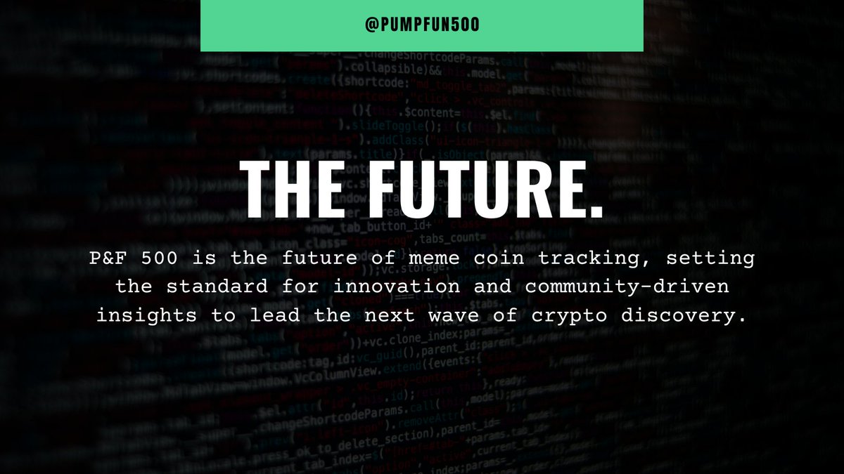pumpfun500's tweet photo. 5/ The Future of P&amp;F 500
We’re working on integrating AI-powered analytics, exclusive leaderboards, and project deep-dives to help you stay ahead in the meme coin game. The best is yet to come! 🚀 https://t.co/U0lGYWJrL6