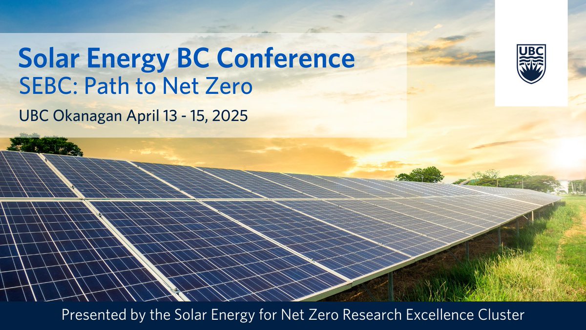 UBC SOE Okanagan (@ubcosoe) on Twitter photo Interested in solar energy research, innovation, application and technology? Join us at the Solar Energy BC Conference (SEBC) at <a href="/ubcokanagan/">UBC Okanagan</a> from April 13-15! Call for Abstracts and Registration is open. Learn more: solar-energy.ok.ubc.ca/2024/12/17/sol… Interested in solar energy research, innovation, application and technology? Join us at the Solar Energy BC Conference (SEBC) at <a href="/ubcokanagan/">UBC Okanagan</a> from April 13-15! Call for Abstracts and Registration is open. Learn more: solar-energy.ok.ubc.ca/2024/12/17/sol…