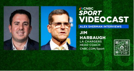 TOMORROW: <a href="/sherman4949/">Alex Sherman</a> speaks with LA Chargers Head Coach <a href="/CoachJim4UM/">Coach Harbaugh</a> for the <a href="/CNBC/">CNBC</a> Sport videocast. Subscribe to get the #CNBCSport newsletter sent directly to your inbox every Thursday morning here: cnbc.com/lander?id=spor…