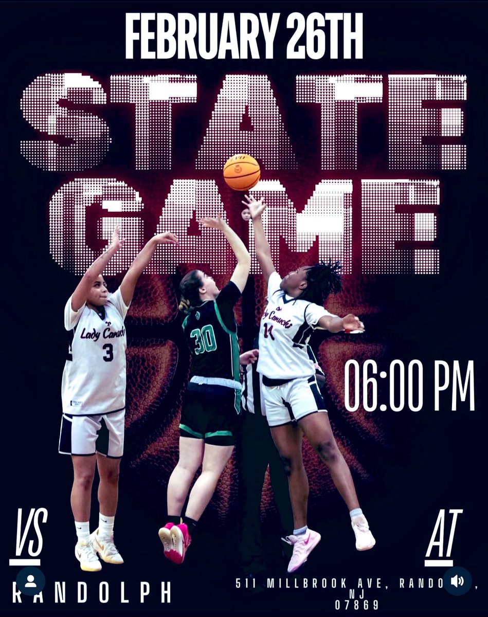 Coach_Eatman (@coach_eatman) on Twitter photo 🚨NJSIAA North 2 Group 3 Round 1🚨
📍Randolph High School
⏰ 6:00pm Tip-off
🚌💨 Lady Canucks <a href="/Ladycanucksbb/">Ladycanucksbball</a>
🏠 Lady Rams
Survive and advance!
#ChopLikeUs🪓 🚨NJSIAA North 2 Group 3 Round 1🚨
📍Randolph High School
⏰ 6:00pm Tip-off
🚌💨 Lady Canucks <a href="/Ladycanucksbb/">Ladycanucksbball</a>
🏠 Lady Rams
Survive and advance!
#ChopLikeUs🪓