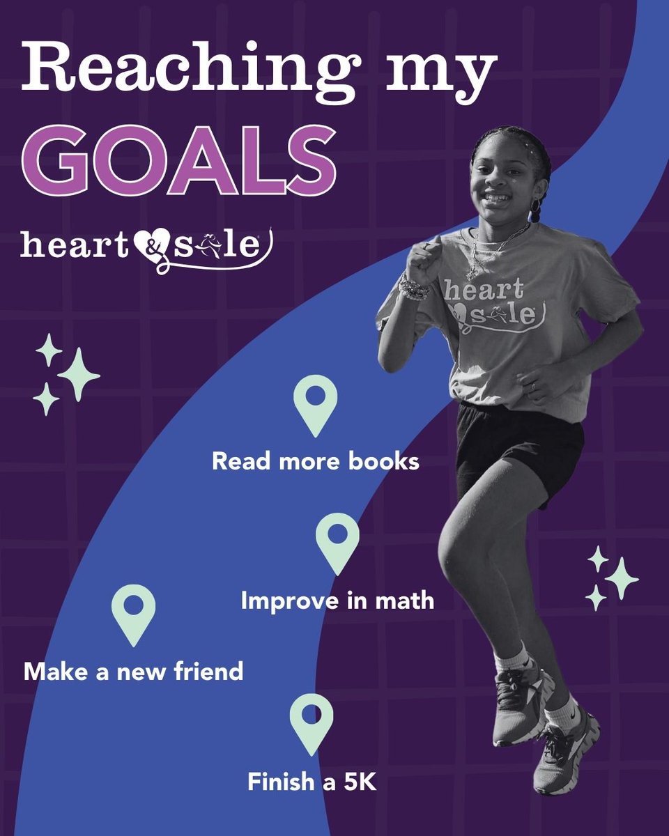 As girls grow up, the importance of knowing how to set goals also grows. Throughout practices in our Heart &amp; Sole program, participants are challenged to name their goal, create a plan to achieve it, and work as hard as possible (and pivot as necessary) along the way.