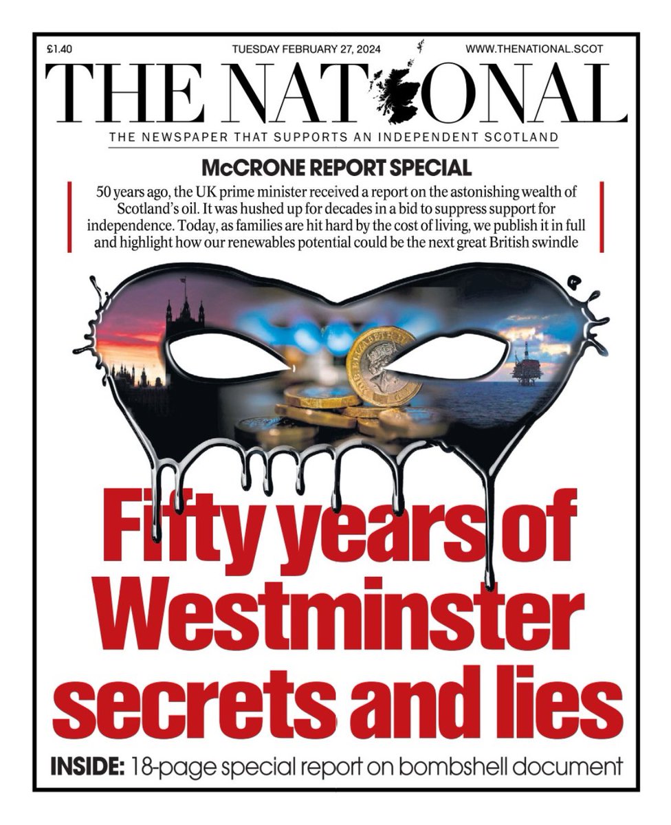 Sam Taylor (@staylorish) on Twitter photo It’s McCrone Eve, and readers of <a href="/ScotNational/">The National</a> excitedly await tonight’s big reveal of tomorrow’s front page.
Spoiler alert. It will probably look something like this… It’s McCrone Eve, and readers of <a href="/ScotNational/">The National</a> excitedly await tonight’s big reveal of tomorrow’s front page.
Spoiler alert. It will probably look something like this…