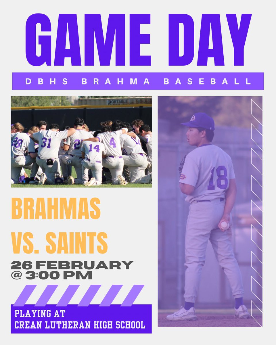 Come Support our Varsity Brahmas as they face the Crean Lutheran Saints today @ 3:00pm!!