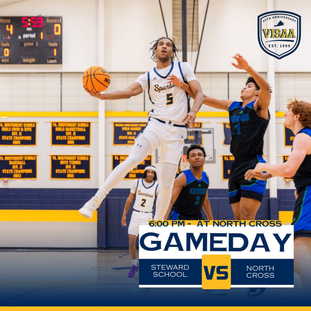 🏀GAME DAY🏀

‼️Must purchase ticket for entry‼️

VISAA DII State Quarterfinals
🆚North Cross School
📍North Cross School
⏰6:00 PM
🎟️ gofan.co/event/3297398?…
📺 fan.hudl.com/usa/va/roanoke…

#GoSpartans #804varsity <a href="/henricosports/">henricosports (from RVA Sports Network)</a>