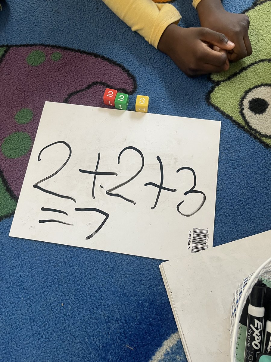 MathIrving's tweet image. Look at these Kindergarten math rockstars adding 3 digit numbers within 10!