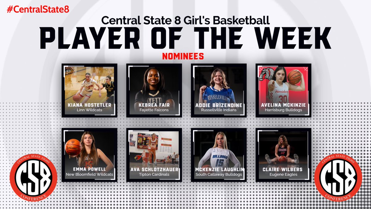 Central State 8 (@centralstate8) on Twitter photo Check out this week’s girls Central State 8 Player of the Week nominees!!!
forms.gle/sGEviuEnhcG6D4…
#CS8 <a href="/R_VilleStudents/">RHS Student Body</a> <a href="/ColeRV1/">Cole County R-V School</a> <a href="/FayetteFalcons/">Fayette High School</a> <a href="/ActivitiesNbhs/">NBHS Activities</a> <a href="/AthleticsSCHS/">SC Athletics</a> @HarrisburgAth <a href="/Linn_Athletics/">Linn Athletic Department</a> <a href="/THSActivities1/">Tipton MS/HS</a> Check out this week’s girls Central State 8 Player of the Week nominees!!!
forms.gle/sGEviuEnhcG6D4…
#CS8 <a href="/R_VilleStudents/">RHS Student Body</a> <a href="/ColeRV1/">Cole County R-V School</a> <a href="/FayetteFalcons/">Fayette High School</a> <a href="/ActivitiesNbhs/">NBHS Activities</a> <a href="/AthleticsSCHS/">SC Athletics</a> @HarrisburgAth <a href="/Linn_Athletics/">Linn Athletic Department</a> <a href="/THSActivities1/">Tipton MS/HS</a>