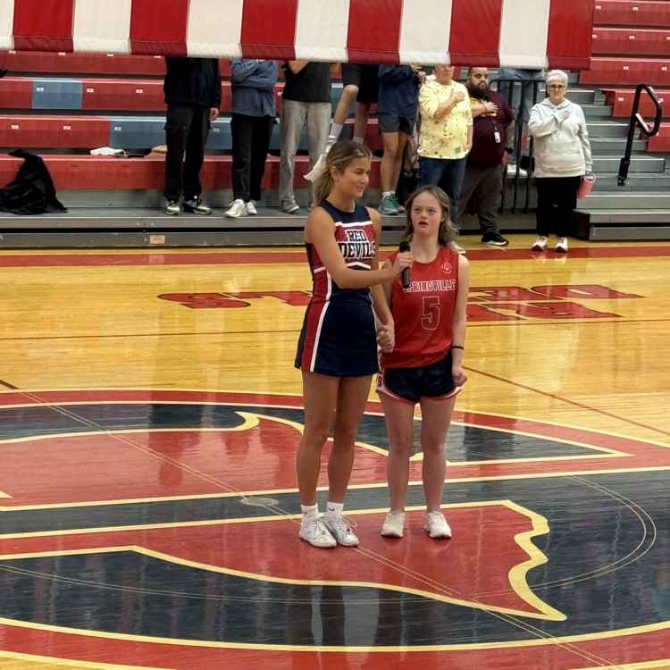 Great rendition of the Star Spangled Banner at today's Unified Basketball Game between Springville and Salem Hills.