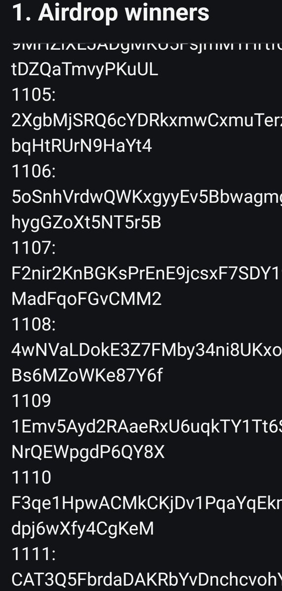 all wallet addresses noted 🥳

but according to our reviews, there are still wrong addresses called 50 60, so 50 more addresses will be noted for the airdrop  

-mandatory things follow+like+RT  

Write $SOL wallet address in comments (only phantom)
