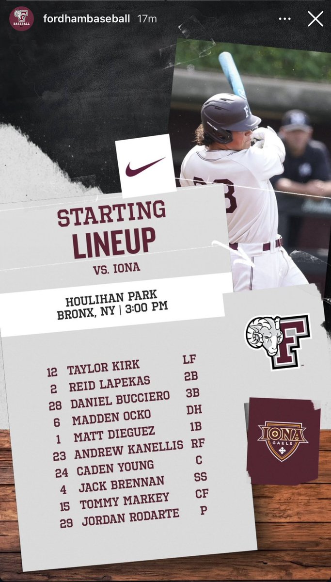 OleGreyBeard's tweet photo. Let’s go @caden_y_03! @FordhamBaseball Have a day kid! #ncaabaseball https://t.co/ghqtYibwuK