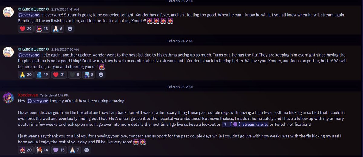 Xondervan1's tweet photo. For those who have been wondering where I've been these past few days and why I was not live.

I'll be back live on March 6th after I feel fully recovered! https://t.co/uxrLlBchQL