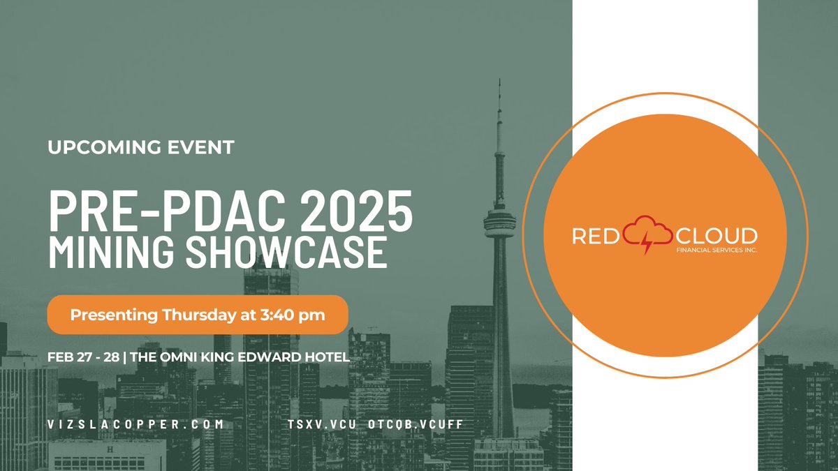Vizsla Copper’s VP of Exploration, Steve Blower, is presenting tomorrow at 3:45 PM ET at <a href="/RedCloudFS/">Red Cloud FS</a> Pre-PDAC 2025 event! 

Don’t miss this opportunity to get the latest company updates and developments—register now! bit.ly/3EPykLh

$VCU.V $VCUFF