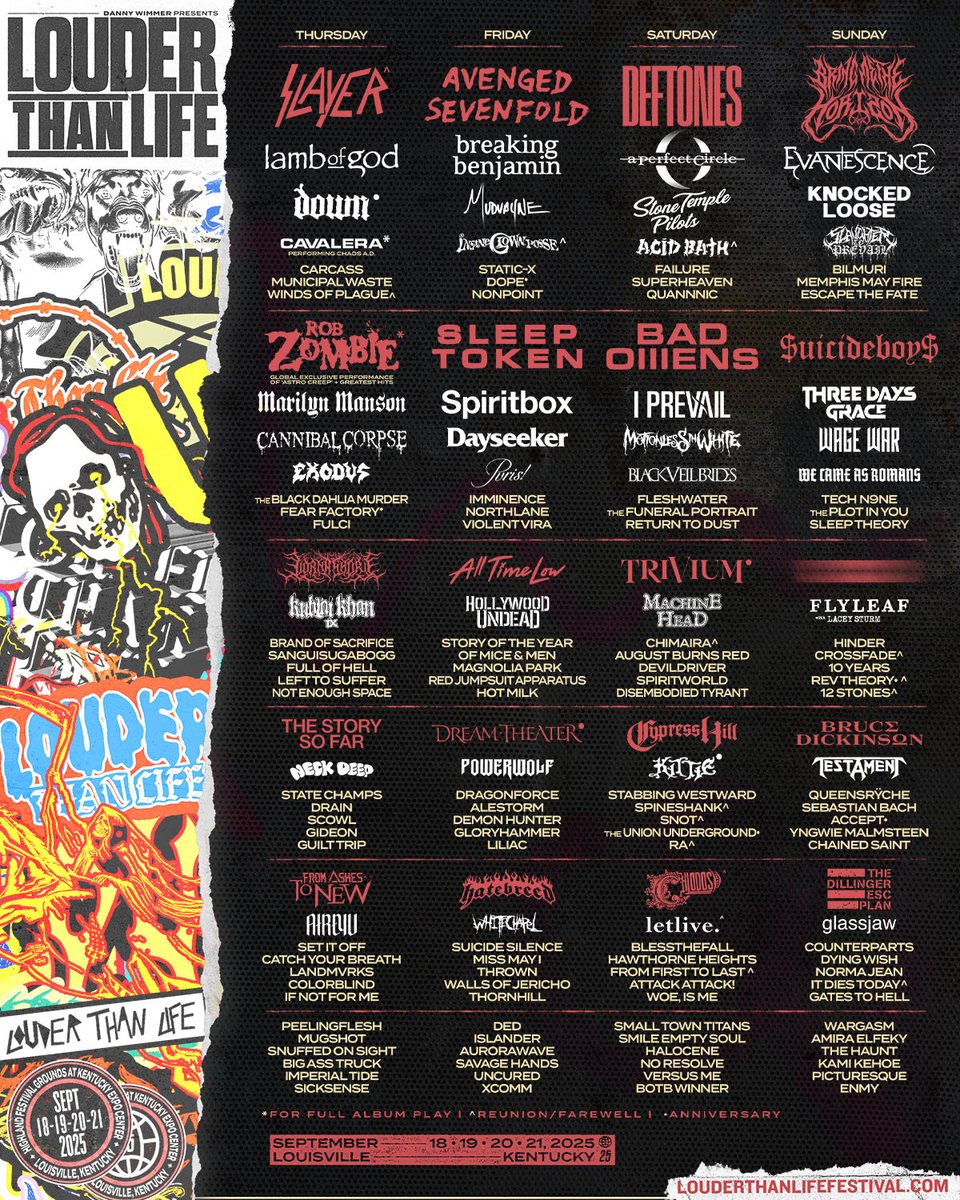 Slayer (@slayer) on Twitter photo SLAYER is headed back to LTL Louisville, You ready? <a href="/LTLFest/">Louder Than Life</a>
Tickets: bit.ly/ltl25Slayer SLAYER is headed back to LTL Louisville, You ready? <a href="/LTLFest/">Louder Than Life</a>
Tickets: bit.ly/ltl25Slayer