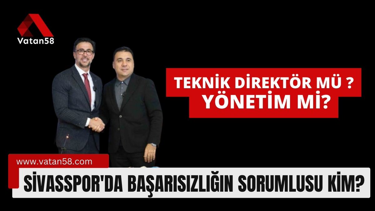 Vatan58Medya's tweet photo. Sivasspor'da Başarısızlığın Sorumlusu Kim? https://t.co/AeUyXd85lo
#sivas #haber #gündem #vatan58 #haberler #türkiye #sondakika #yaşam #hayat #yayın #sivashaber https://t.co/WJja6CJJAg