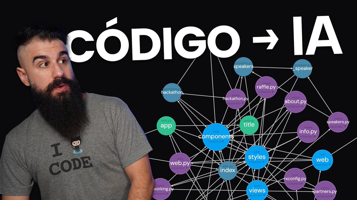 MoureDev's tweet image. Nuevo vídeo!
Te enseño a crear un agente con IA entrenado con tu propio código (o el proyecto que quieras), para que así puedas utilizarlo desde VS Code. Todo esto gracias a la herramienta de generación de grafos de CodeGPT.
→ youtu.be/m0hgWqi34pw