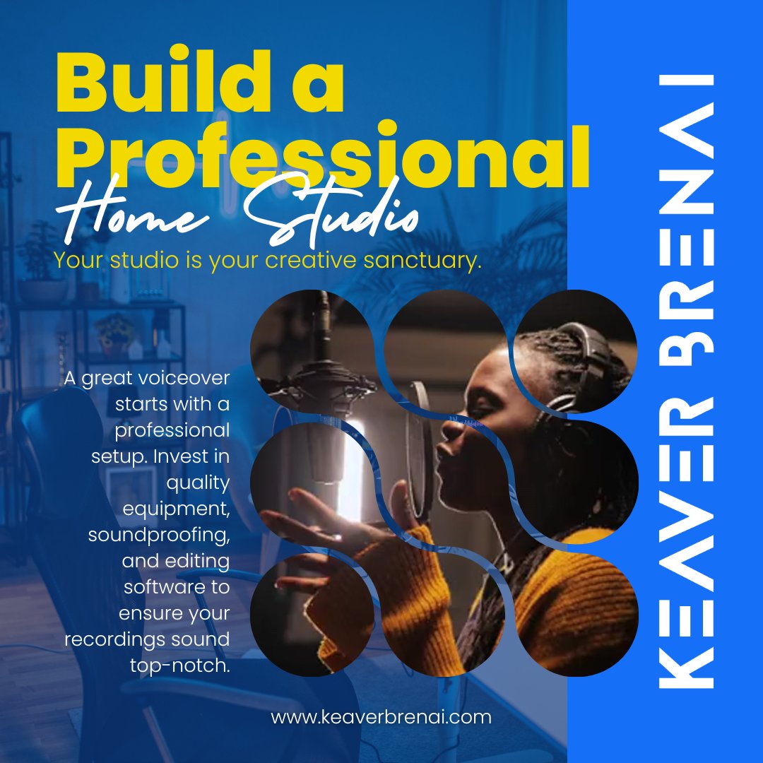 KeaversVoice's tweet image. Your studio is the foundation of your voiceover career. Invest in quality gear like microphones, headphones, and soundproofing. A professional setup ensures your recordings stand out and meet industry standards.
#HomeStudioSetup #VoiceOverGear #StudioEssentials