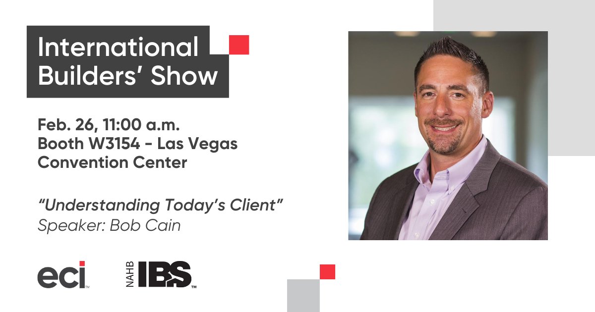 Happening in one hour at <a href="/IntlBldrsShow/">Builders' Show</a>! 📢 Bob Cain, BuildTools' business unit leader, will explore what home builders need to know to exceed clients' expectations. Are you signed up?
ow.ly/5Phq50V6mlq
#OnlyAtIBS #IBS2025 #HomeBuilder