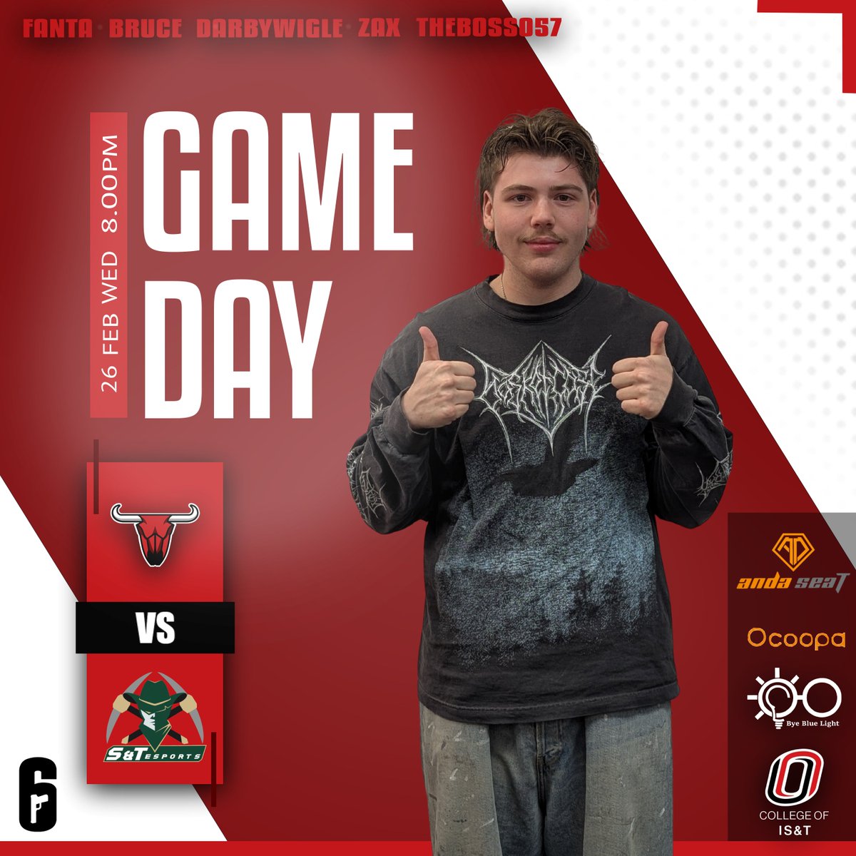 Tonight we have UNO Black against MST Gold for another R6 NECC game. Wish them luck as they look to score another 2-0 for this weeks game. 
#gomavs #unomaha #omaha #unoesports #MST #necc #RainbowSixSiege  #fanta #bruce #darbywigle #zax #theboss057