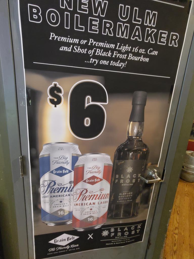 ummiesbar's tweet photo. New @ummiesbar in beautiful downtown Mankato @GrainBeltBeer with a bump of #BlackForest bourbon  $6 https://t.co/wOSrQswV7g
