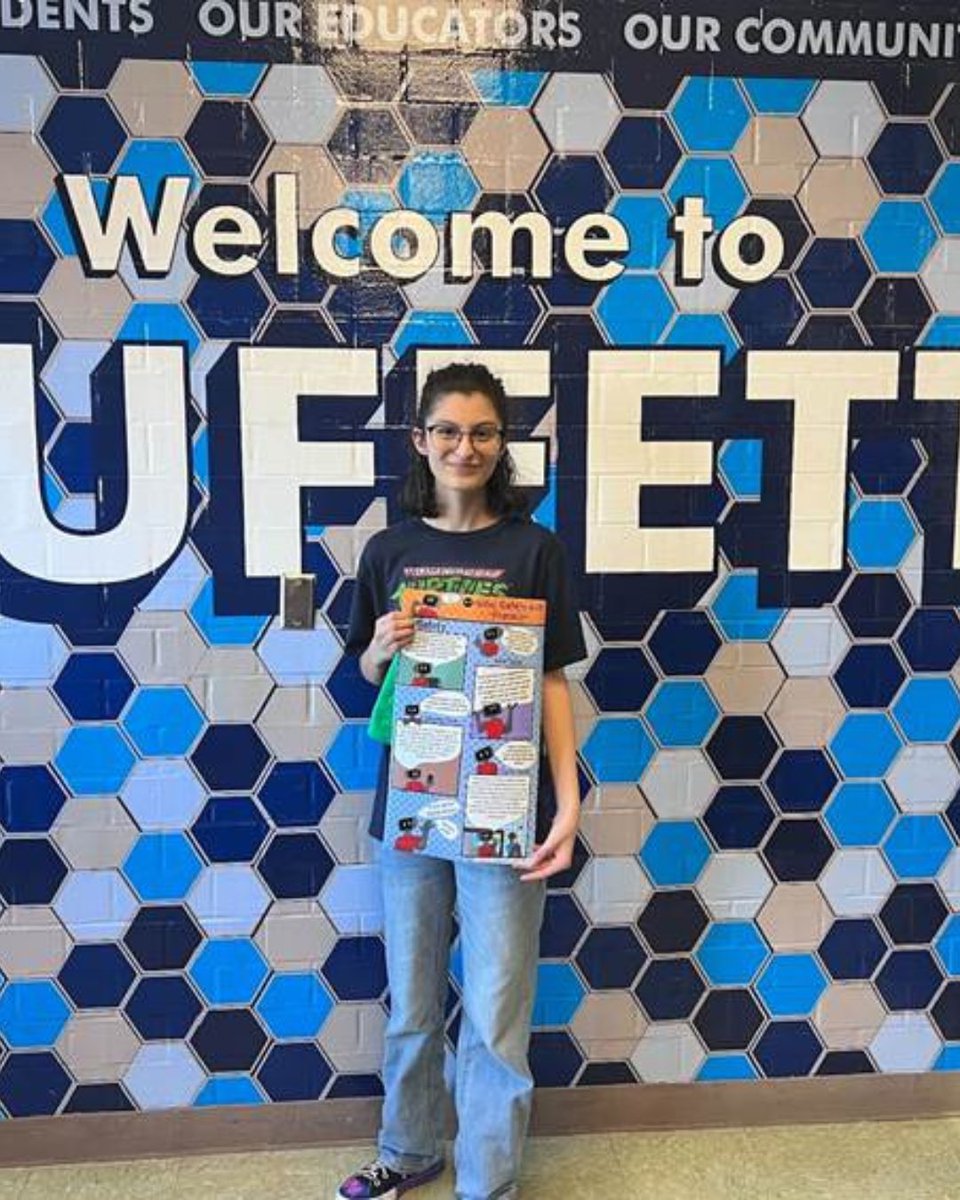 We are #OPSProud of Prudence for winning the Digital Citizenship Contest 💙 This Bobcat created a poster with strong messaging about practicing healthy digital habits that promote well-being online. So proud of you! #TogetherWeThrive