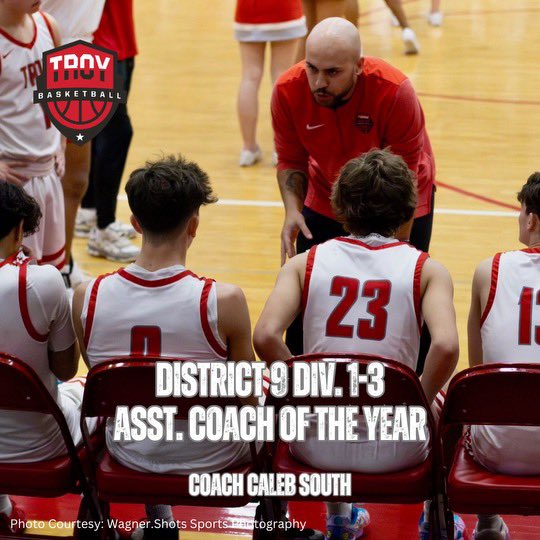 Congratulations Coach South <a href="/caleb__south/">Caleb South</a> on being selected as the District 9 Division 1-3 Assistant Coach of the Year