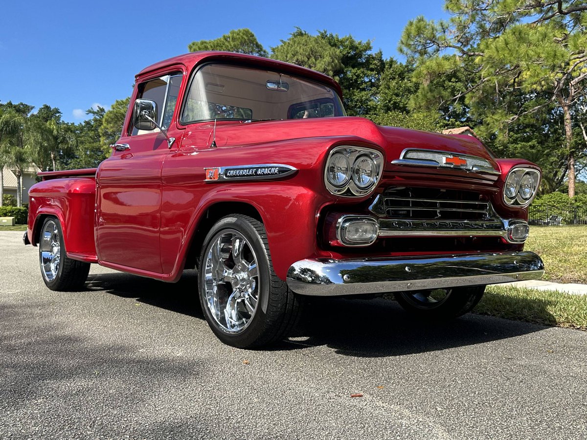 HemmingsNews's tweet image. 1959 Chevy Apache Pickup: Classic look, modern performance. Restored with a 350 EFI engine and luxurious interior.

Available Now bit.ly/3CVvuUD

#Hemmings #ChevyApache #1959Chevy #ClassicChevyTrucks #ApachePickup #VintageTruck #CollectorTruck  #ChevyHeritage