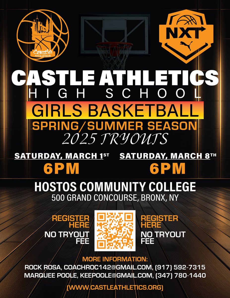 Ladies, Middle School and High School tryouts coming up. Do not forget to register. No tryout fees. Just show up and ball out.