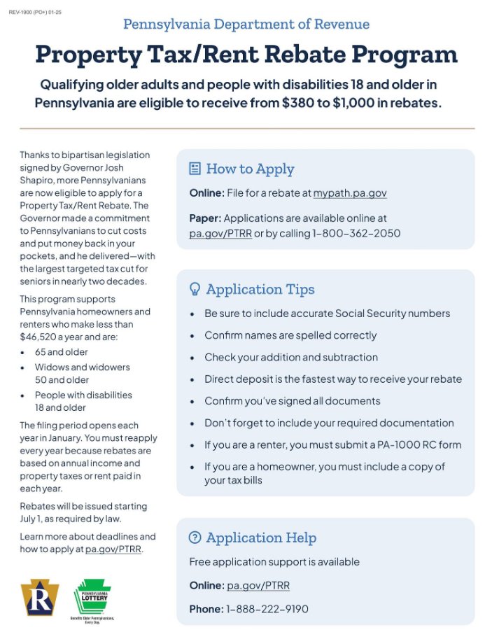 Check out these tips from PA Department of Revenue on how to submit your Rent Rebate Application. 
If you are a resident with AHA and have not yet received your Rent Rebate letter, please contact your Property Manager.