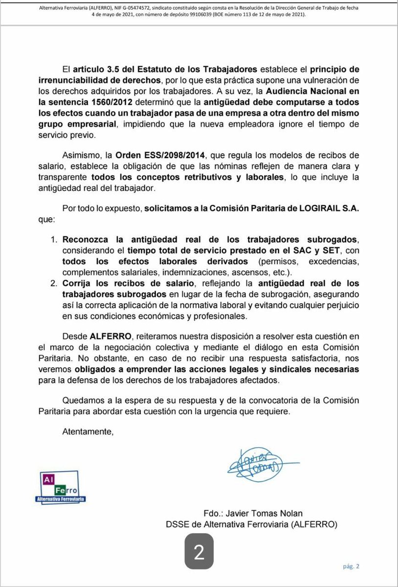 LogiRail trabajadores tweet media
