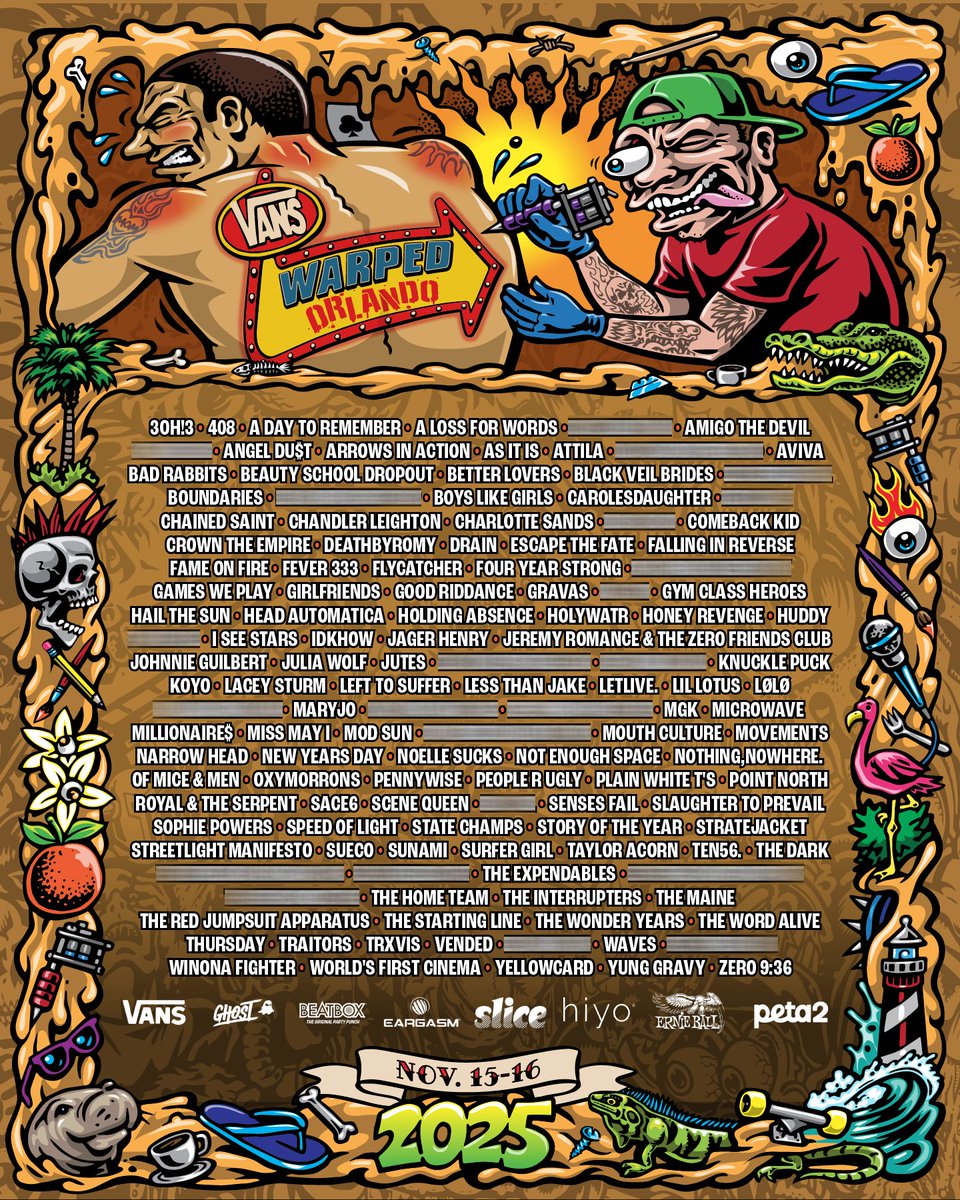 Beyond excited to be part of this dream lineup for <a href="/VansWarpedTour/">Vans Warped Tour</a>  Orlando! 🥀
