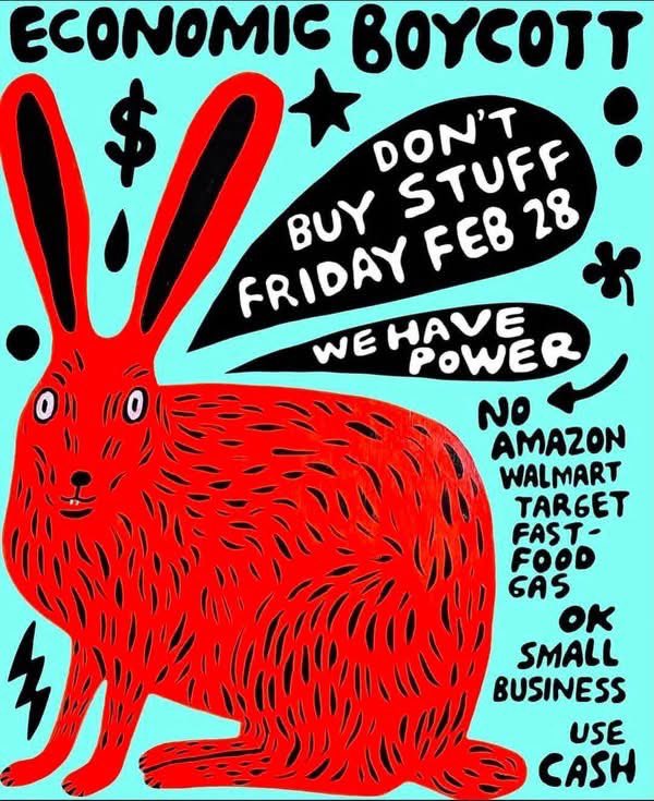 amymsquires's tweet photo. We’ll be boycotting big business and social media this Friday, Feb 28th! Please join in! https://t.co/DzYVevSDeH