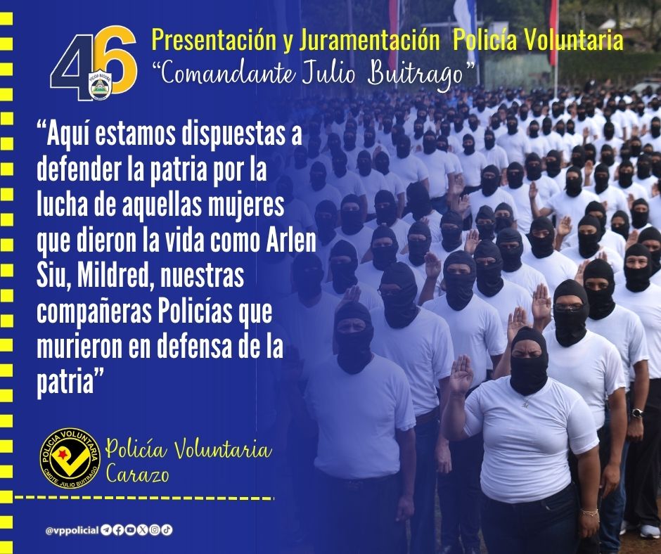 #Nicaragua 

♥️🖤 ¡Sin la participación de la mujer, No hay Revolución!

Así como esta ♀️ Policía Voluntaria de Carazo, miles de féminas continúan el legado de nuestros Héroes y Mártires para fortalecer esta paz y seguridad de Nicaragua. 

#JuntoALaComunidad