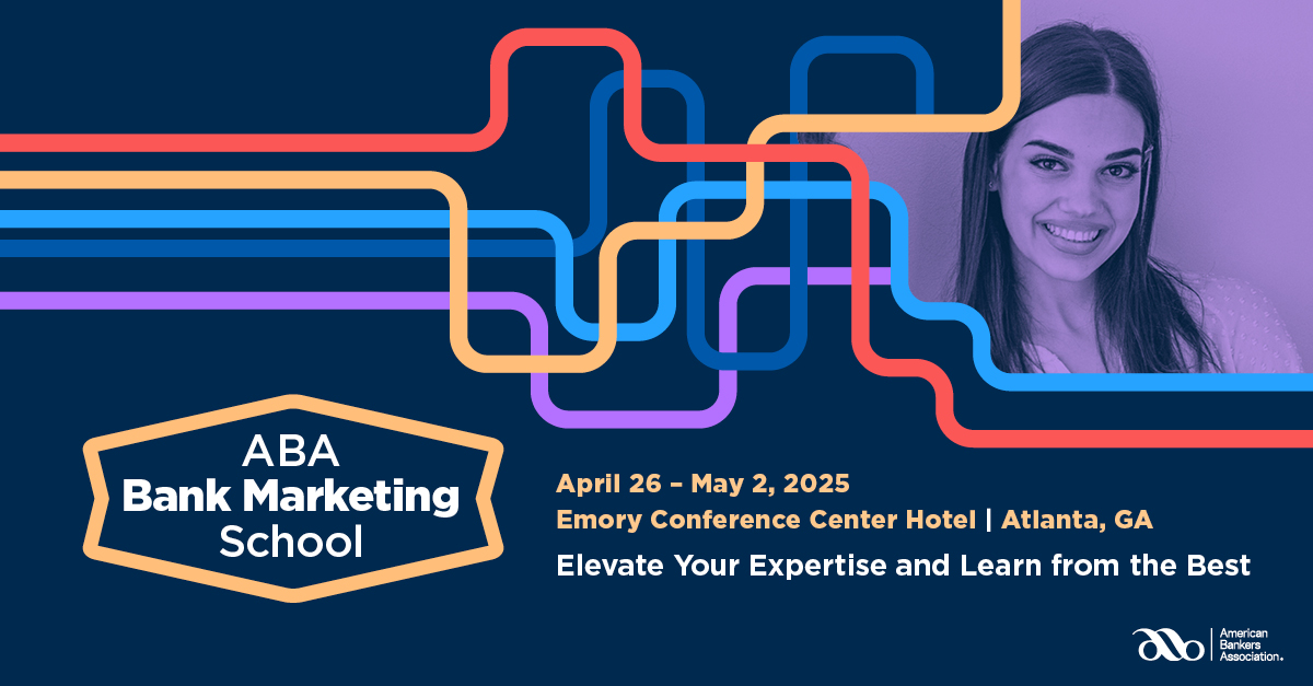 Don't miss your chance to learn from the top bank marketers in the industry at #ABABankMktg School!

📍Atlanta, GA 
📅April 26 - May 2, 2025

Learn more and register here: aba.social/4ih1YYw 📝🍎