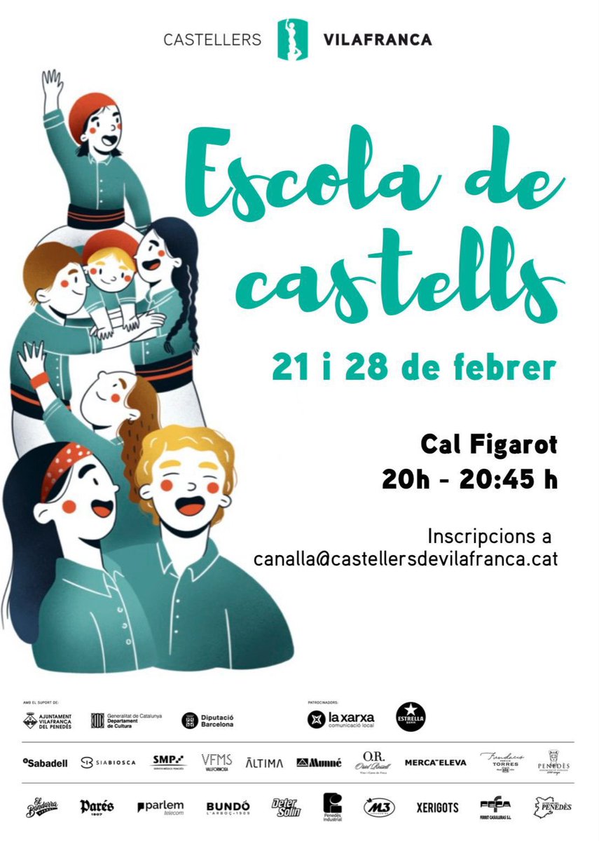 ‼️Escola de castells!

🗓️Aquest divendres tornem a tenir escola de castells!

📍T’esperem a les 20 h a Cal Figarot!

🦎No t’ho pots perdre!

#castellers 
#castells